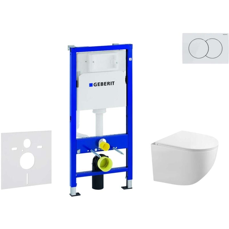 foto del prodotto geberit duofix set con modulo di installazione, vaso wc gaia e copriwater softclose, placca di comando delta01, bianco alpino sani11ca3120