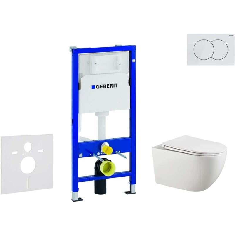 foto del prodotto geberit duofix set con modulo di installazione, vaso wc gaia e copriwater softclose, placca di comando delta01, bianco alpino sani11ca3124