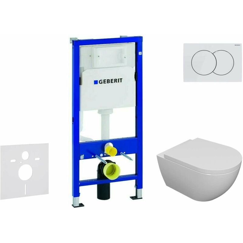foto del prodotto geberit duofix set con modulo di installazione, vaso wc oudee e copriwater softclose, placca di comando delta01, bianco alpino sani11ca3102