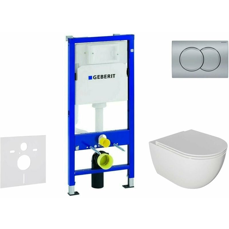 foto del prodotto geberit duofix set con modulo di installazione, vaso wc oudee e copriwater softclose, placca di comando delta01, cromo opaco sani11ca1125