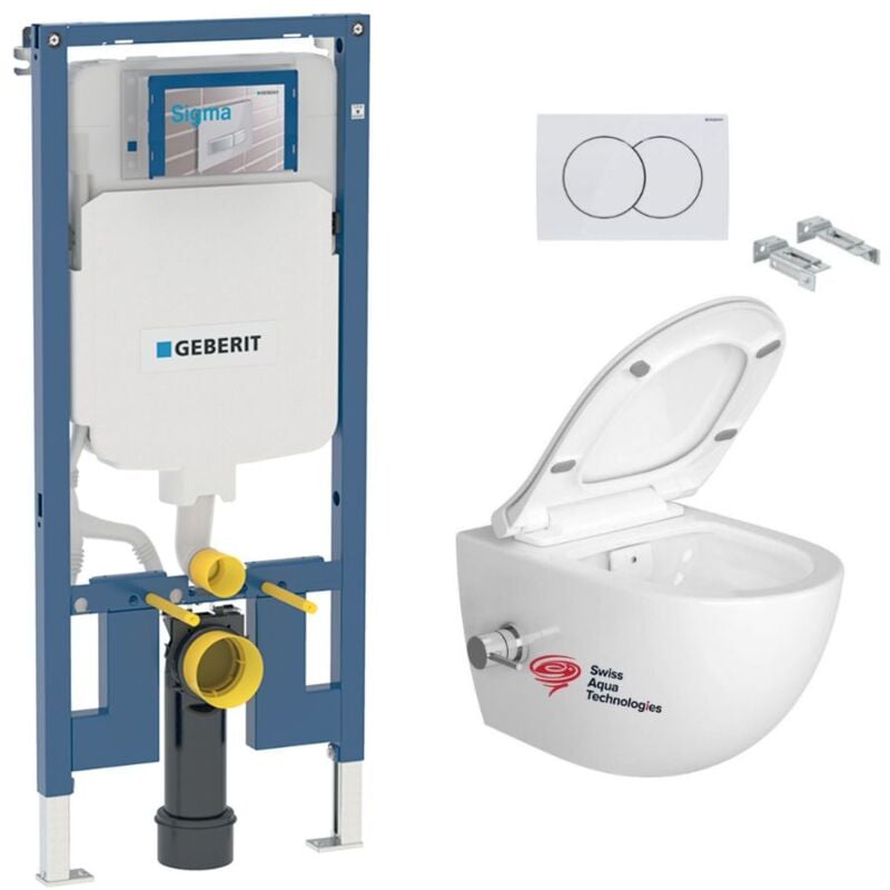 foto del prodotto geberit kit per wc duofix wc sat senza brida con bidet termostatico sedile softclose placca satcleangeb3 d 