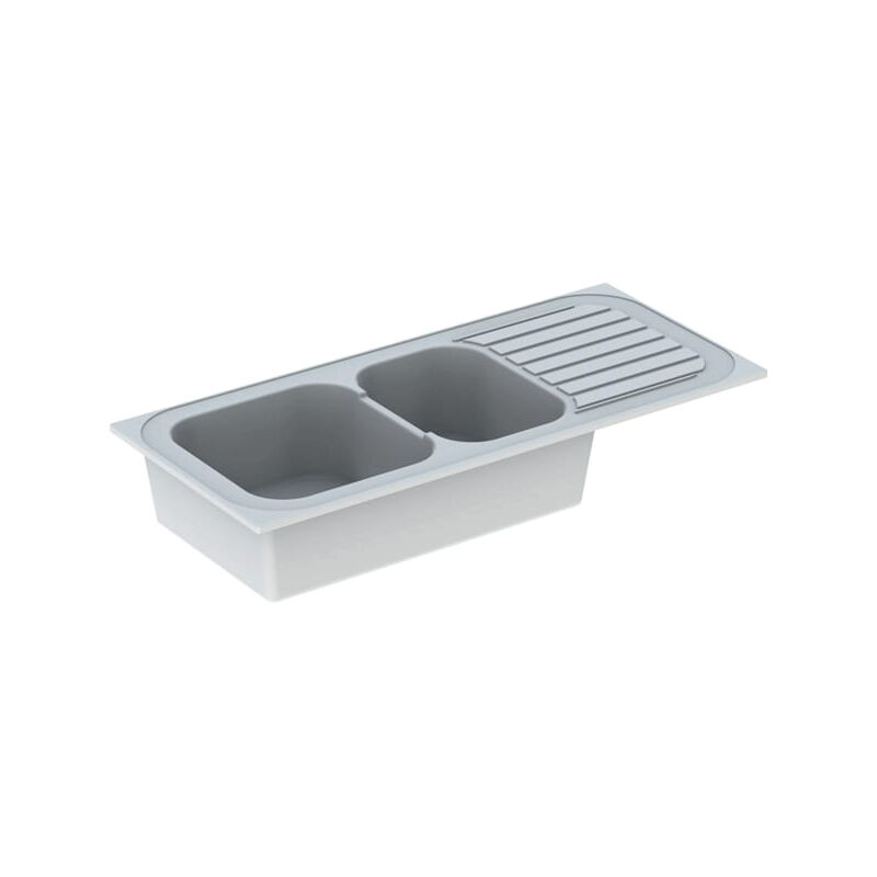 foto del prodotto geberit lavello incasso vallauris 2 vasche 1 gocciolatoio 112 x 50 cm 680000000
