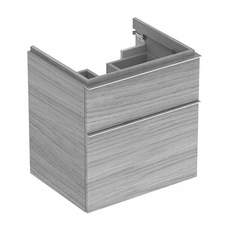 foto del prodotto geberit mobile lavabo icon base, con due cassetti larghezza 59,5 cm, altezza 62 cm, profondit 47,7 cm, rovere naturale melaminico struttura