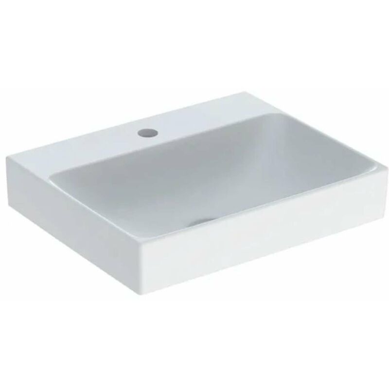 foto del prodotto geberit one lavabo 50x40x14 cm, senza troppopieno, con foro per miscelatore, keratect, bianco 505.020.01.6