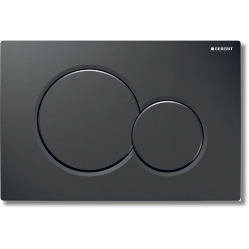 foto del prodotto geberit placca di comando rettangolare con pulsante rotondo in materiale sistetico 24.6x1.3xh16.4 cm sigma 01 nero
