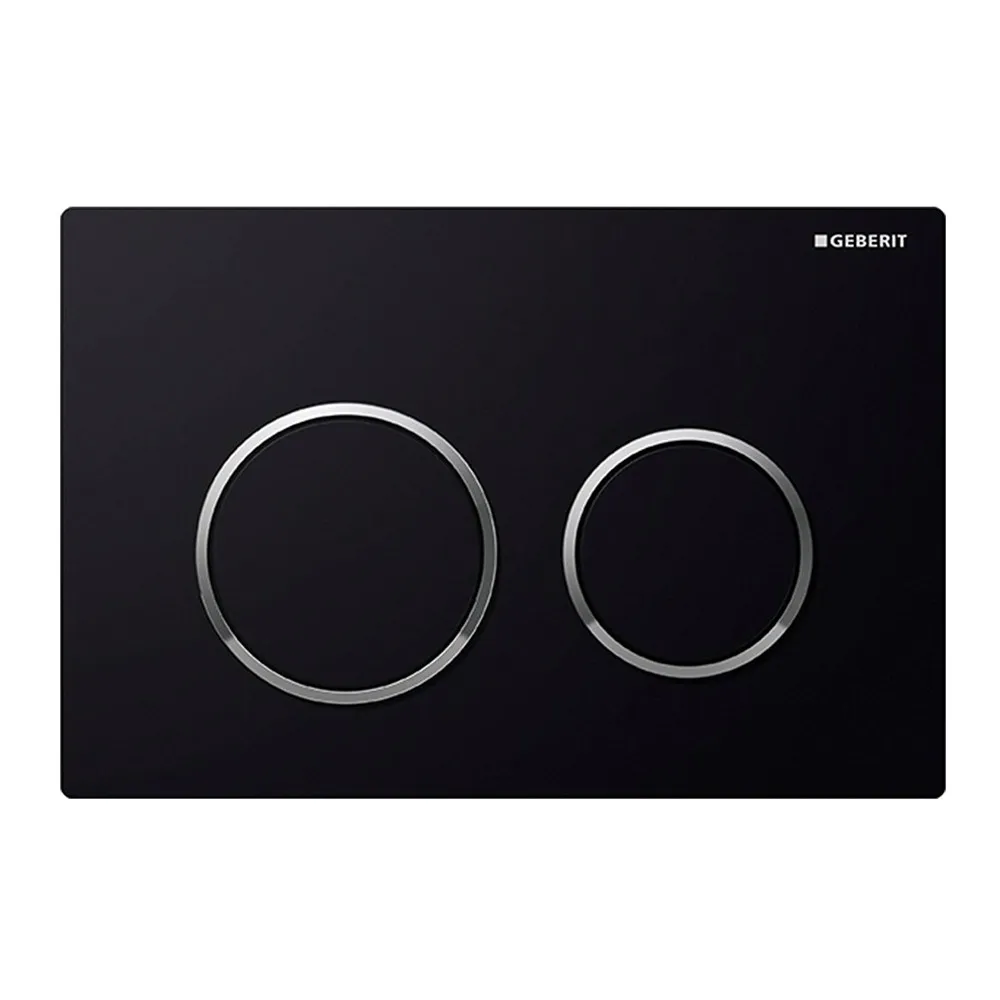 foto del prodotto geberit placca di comando sigma 20 doppio tasto nero cromo lucido