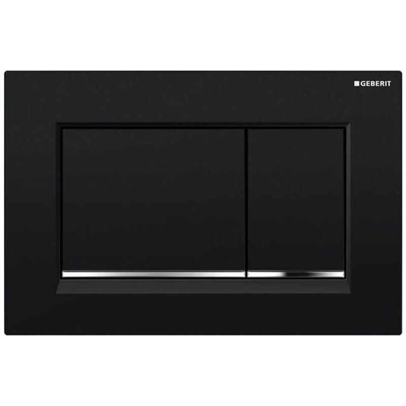 foto del prodotto geberit placca di comando sigma 30 doppio tasto nero cromato
