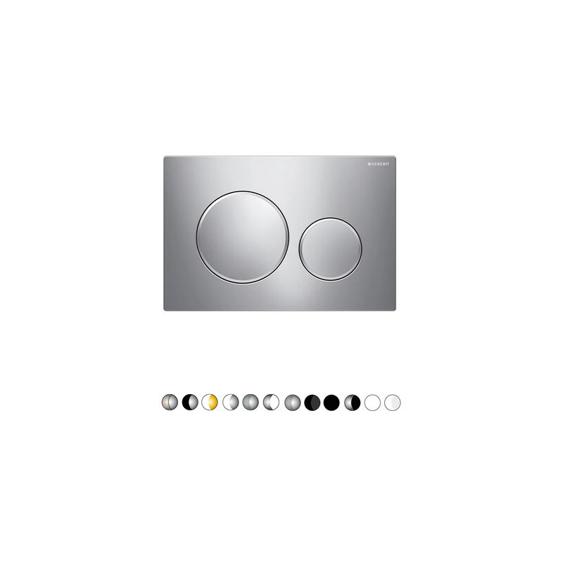 foto del prodotto geberit placca di copertura 2 tasti sigma 20 nera opaco bordi tasti nero