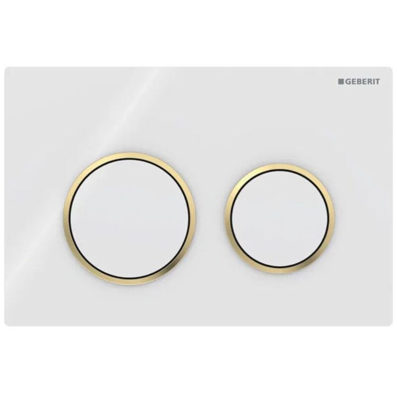 foto del prodotto geberit placca omega20 round bianco dorato 115.085.kk.1 bianco