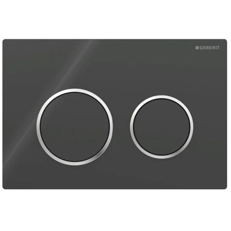 foto del prodotto geberit placca omega20 round nero cromato lucido 115.085.km.1 nero