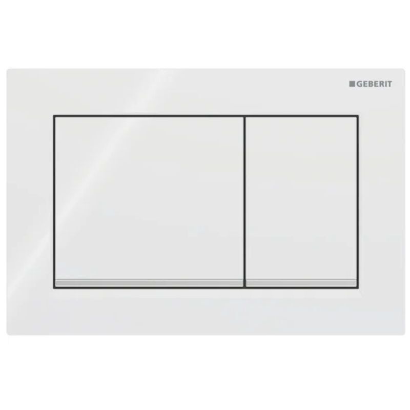 foto del prodotto geberit placca omega20 square bianco cromato lucido 115.080.kj.1 bianco