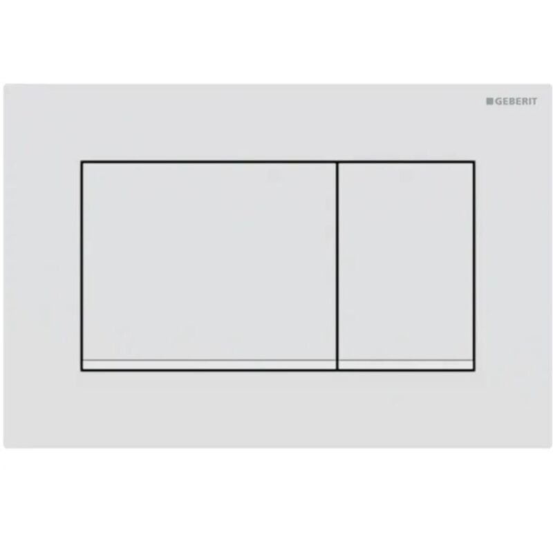 foto del prodotto geberit placca sigma20 square bianco verniciato opaco bianco doppio tasto 115.883.01.1 bianco