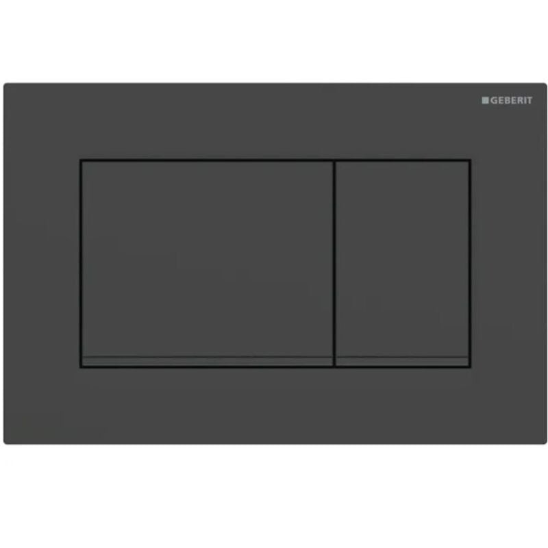 foto del prodotto geberit placca sigma20 square nero verniciato opaco nero doppio tasto 115.883.16.1 nero