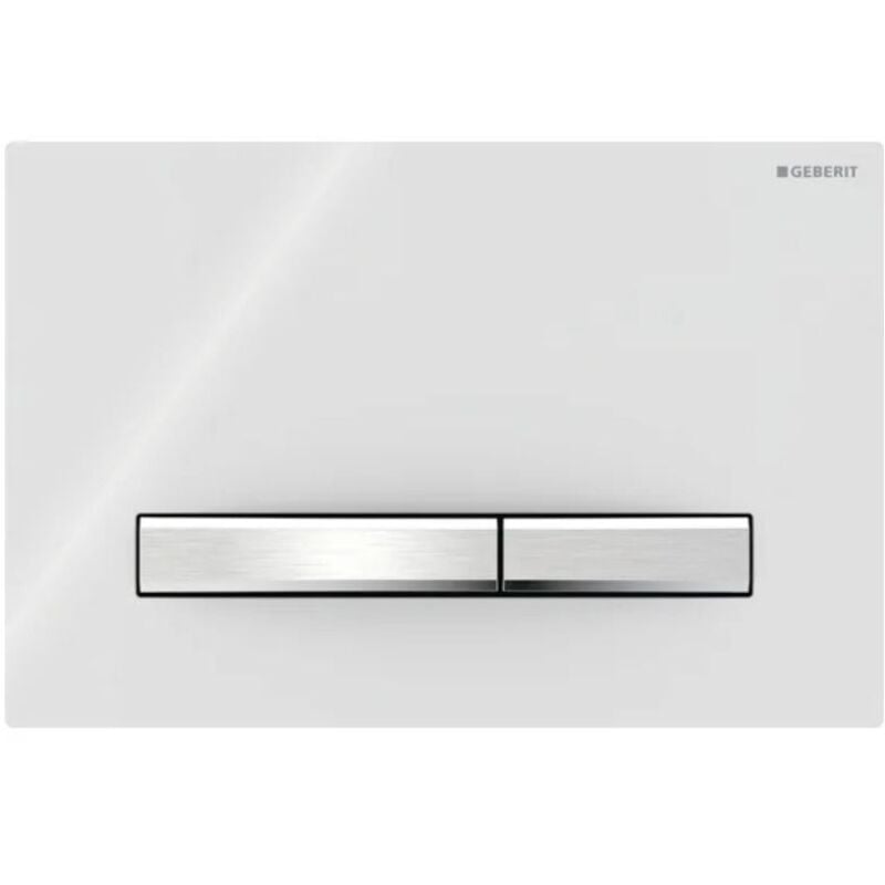 foto del prodotto geberit placca sigma50 square bianco cromato doppio tasto 115.788.11.2 bianco