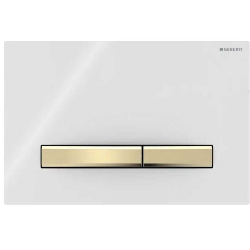 foto del prodotto geberit placca sigma50 square bianco ottone doppio tasto 115.672.11.2 ottone