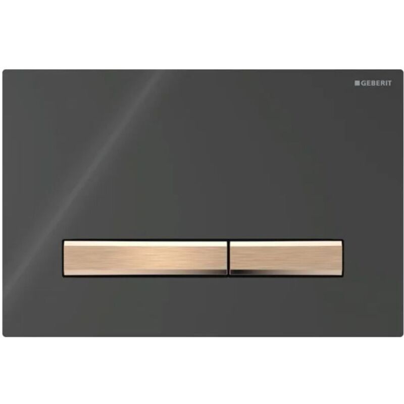 foto del prodotto geberit placca sigma50 square nero oro rosso doppio tasto 115.670.dw.2 nero