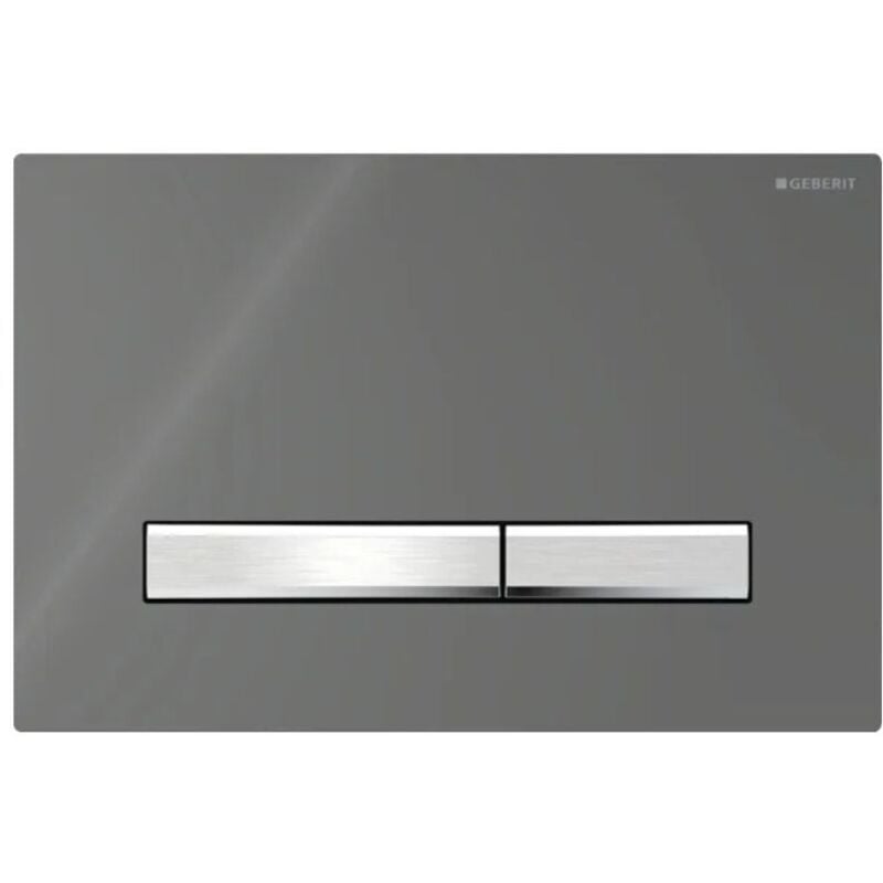 foto del prodotto geberit placca sigma50 square vetro lava cromo doppio tasto 115.788.jk.2 cromato