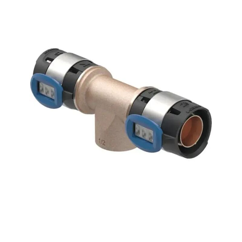 foto del prodotto geberit raccordo a t flowfit con filetto femmina per multistrato a pressare 16mm 1 2 attacco femmina