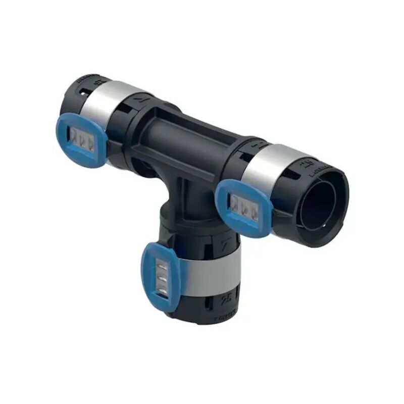 foto del prodotto geberit raccordo a t flowfit intermedio in ppsu per multistrato a pressare 16 16 16 mm