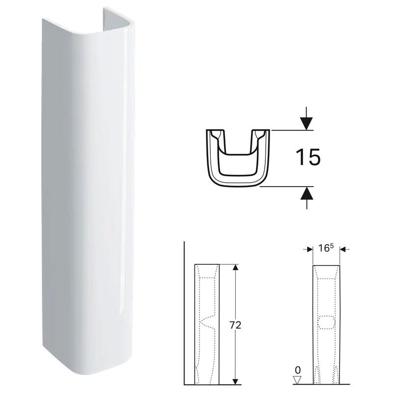 foto del prodotto geberit selnova square colonna per lavabo, colore bianco finitura lucido 500.342.01.1
