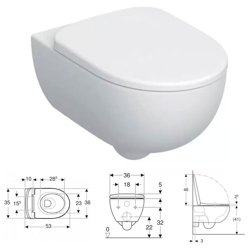foto del prodotto geberit set vaso sospeso selnova premium, vaso a cacciata, fissaggio nascosto, rimfree, con sedile del vaso 501.991.00.1