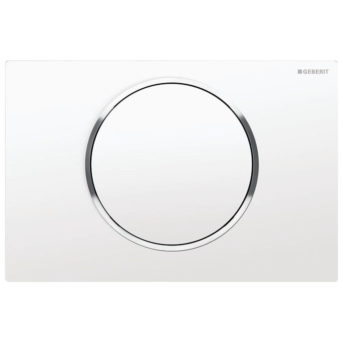 foto del prodotto geberit sigma10 stop placca 1 pulsante bianco-cromo-bianco