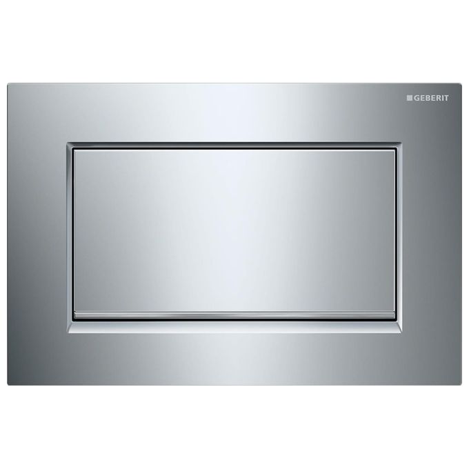 foto del prodotto geberit sigma30 placca 1 tasto cromo-acciaio spazzato-cromo