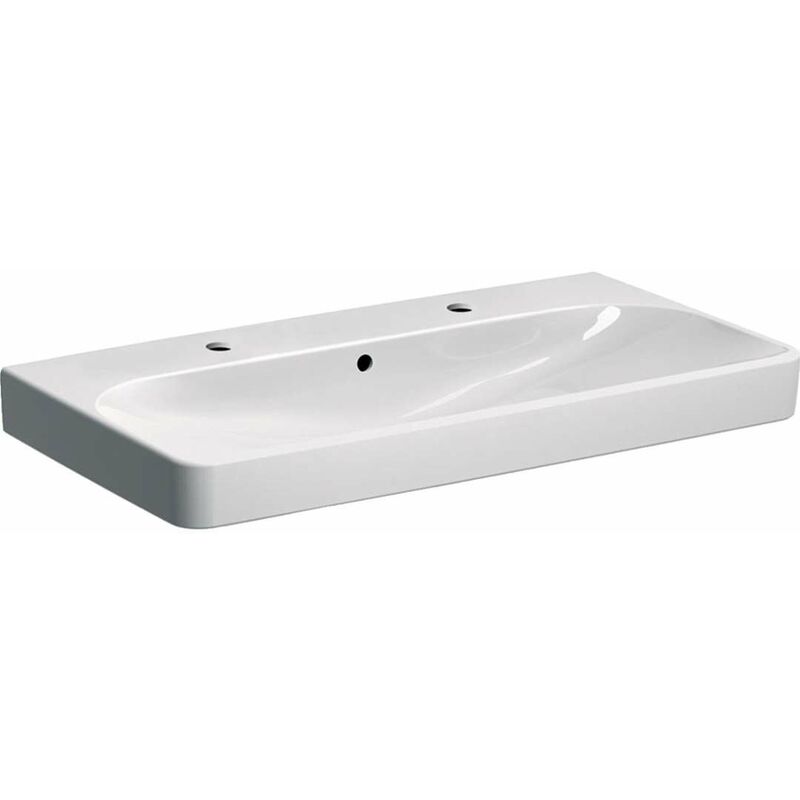 foto del prodotto geberit smyle square lavabo 90x48 cm, con troppopieno, 2 fori per miscelatore, bianco 500.252.01.1