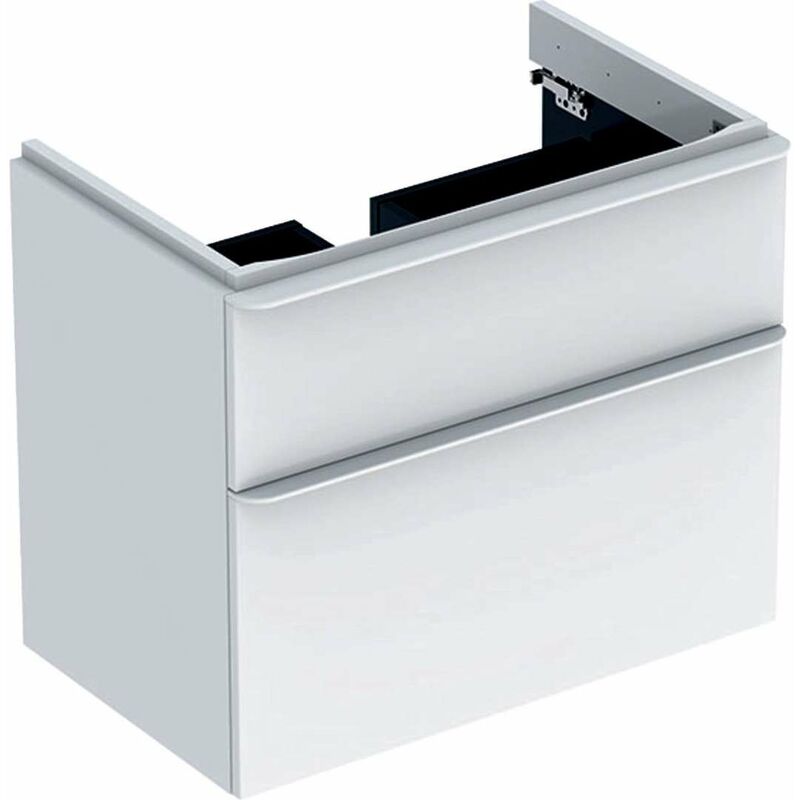 foto del prodotto geberit smyle square mobile sottolavabo, 73x47x62 cm, 2 cassetti, bianco lucido bianco opaco 500.353.00.1