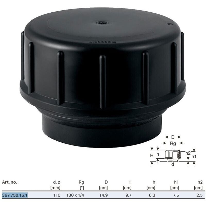 foto del prodotto geberit tappo chiusura maschio pe hd completo 110 367.750.16.1
