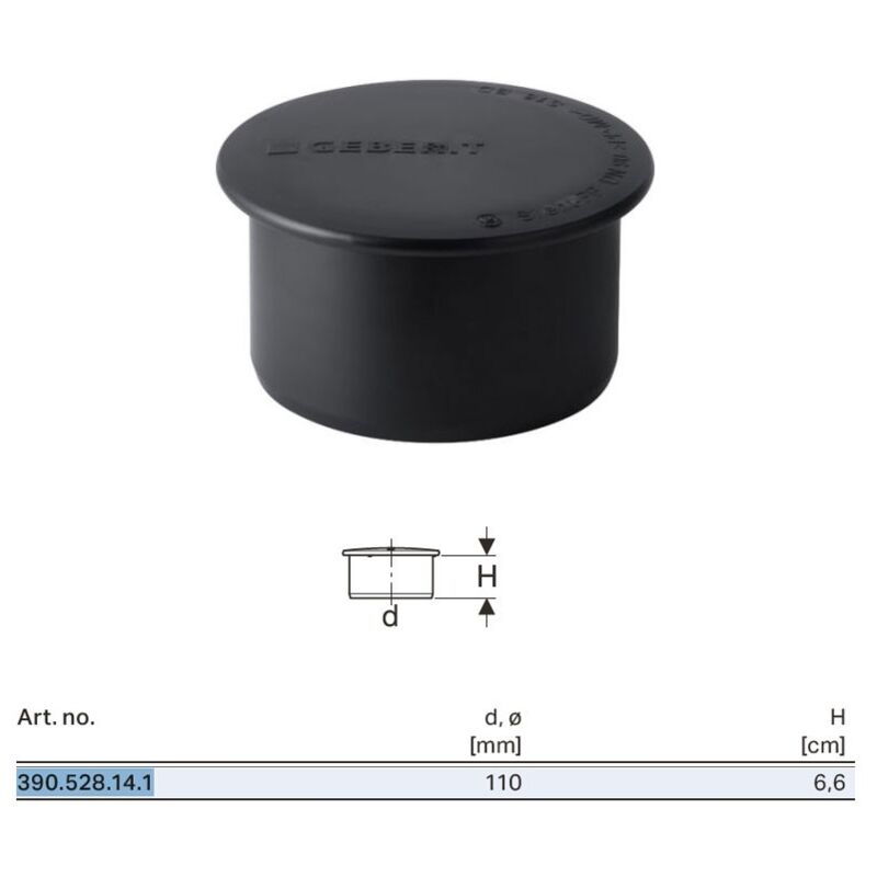 foto del prodotto geberit tappo di chiusura per bicchiere silent pp 110 390.528.14.1