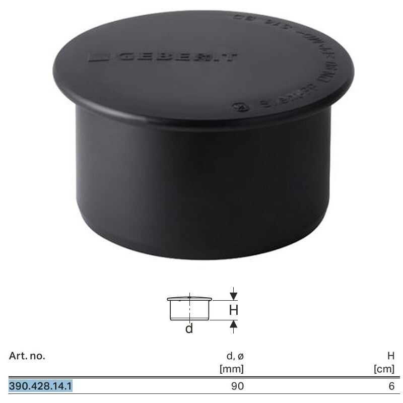 foto del prodotto geberit tappo di chiusura per bicchiere silent pp 90 mm 390.428.14.1