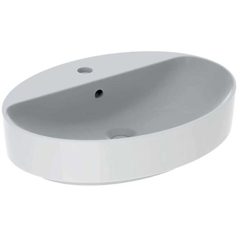 foto del prodotto geberit variform lavabo ovale da appoggio 60 cm con piano per foro del rubinetto, colore bianco finitura lucido 500.772.01.2