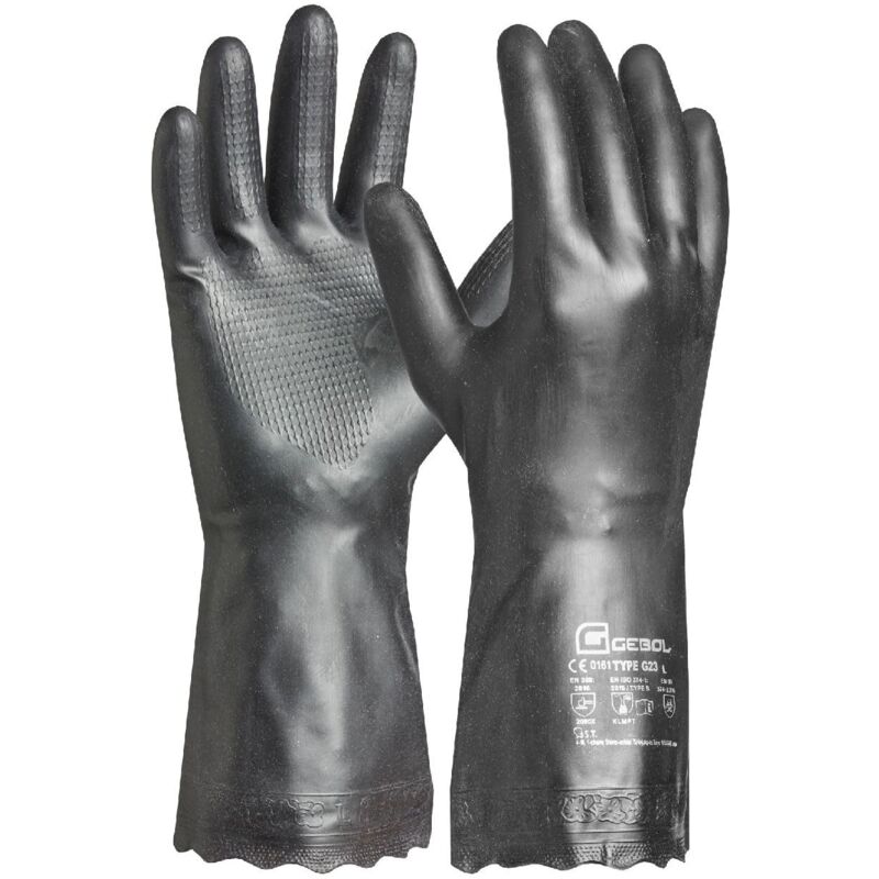 foto del prodotto gebol carostar taglia m gr 8 guanti di protezione chimica con floccato di cotone interno guanti di pulizia ad alta sicurezza per uomo e donna nero