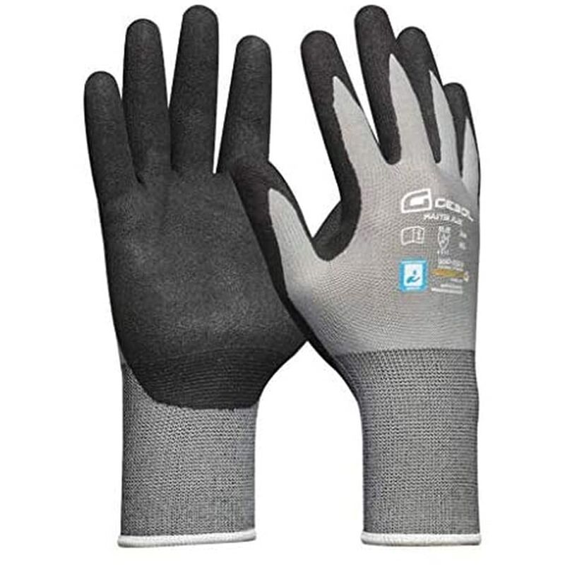 foto del prodotto gebol master flex guanti da lavoro per uso universale guanti in nitrile dermatologicamente testati per uomo taglia xl gr 10 grigio 1 paio