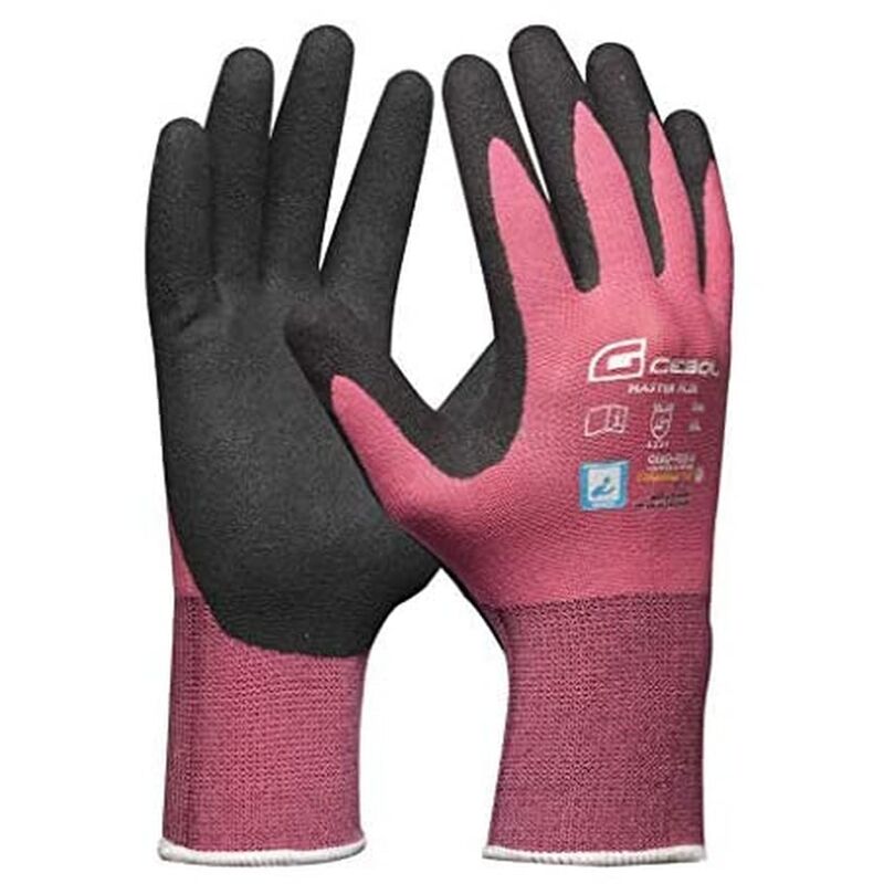 foto del prodotto gebol master flex lady, guanti da lavoro con rivestimento in nitrile in ppu, guanti in nitrile dermatologicamente testati, guanti da giardinaggio da