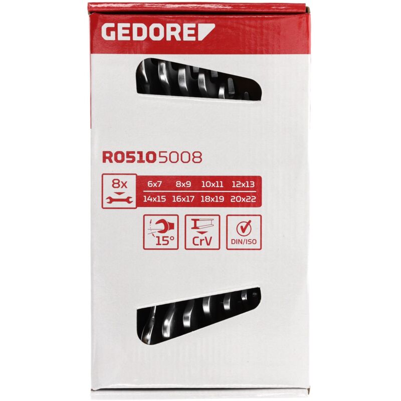 foto del prodotto gedore r05105008 set di chiavi doppie a forchetta sw6 22 mm 8 pezzi