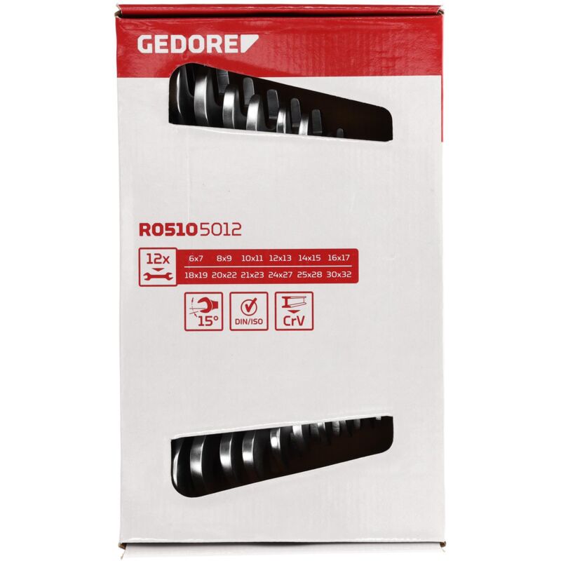 foto del prodotto gedore r05105012 set di chiavi doppie a forchetta sw6 32 mm 12 pezzi