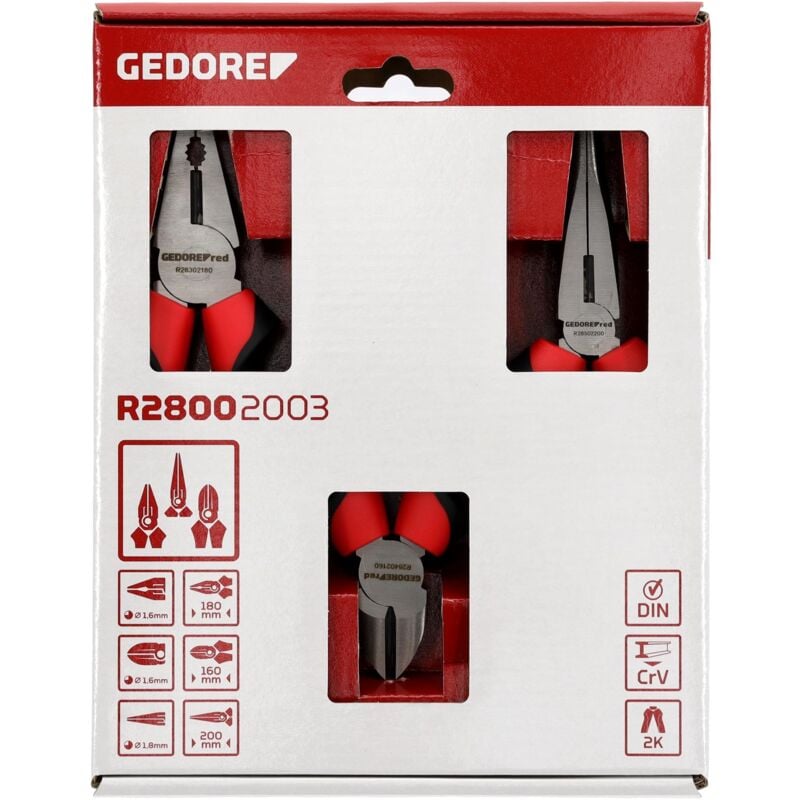 foto del prodotto gedore r28002003 set di pinze con impugnatura 2k 3 pezzi