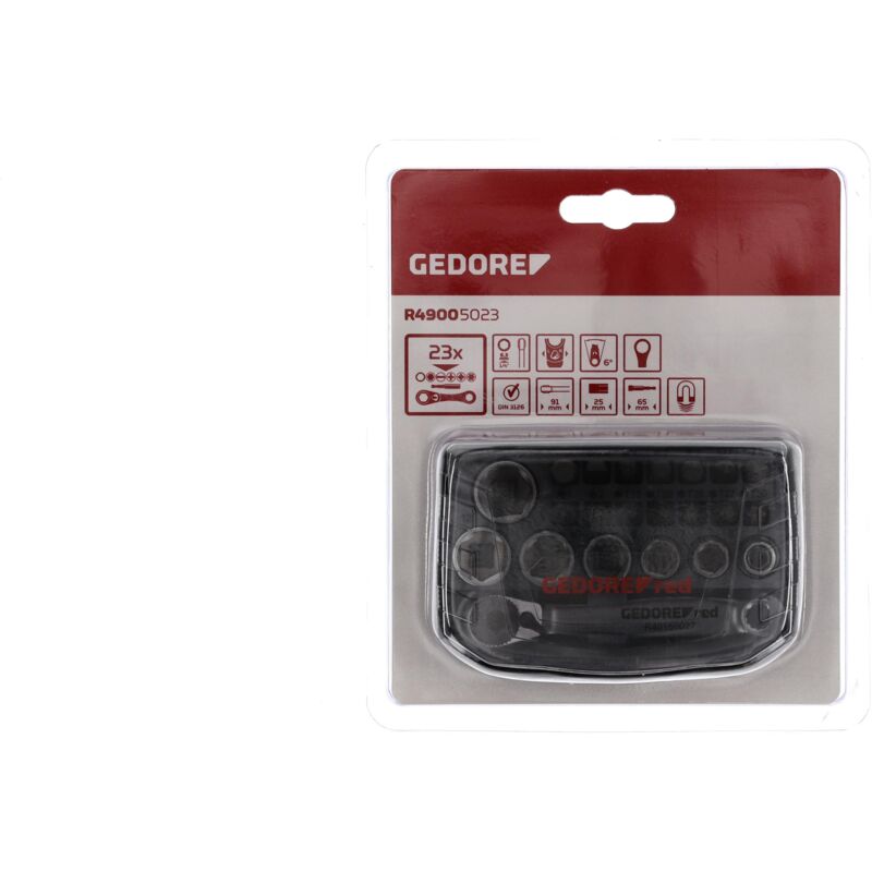 foto del prodotto gedore r49005023 set di chiavi a bussola 1 4 6 13mm bits 23 pezzi