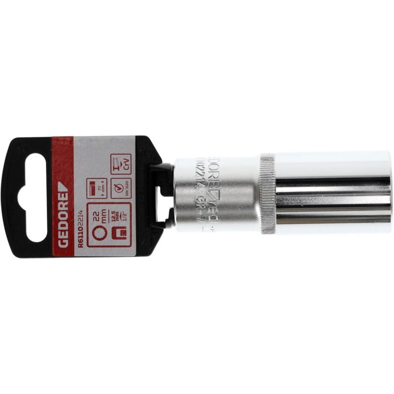 foto del prodotto gedore r61102214 inserto per chiave a bussola 1 2 12 facce 22 mm lunghezza 77 mm