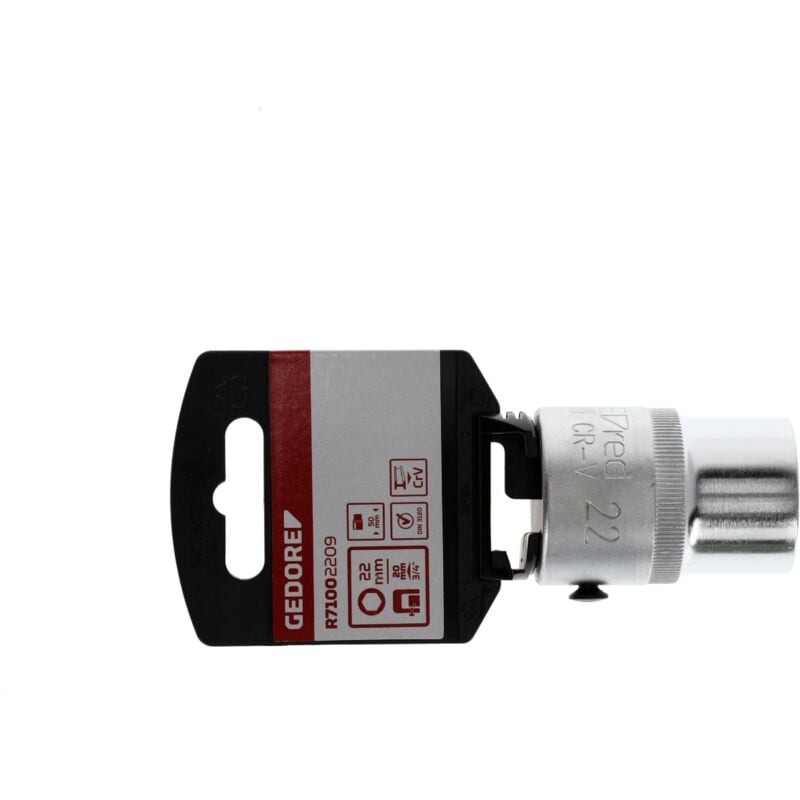 foto del prodotto gedore r71002209 inserto per chiave a bussola 3 4 6 facce 22 mm lunghezza 50 mm