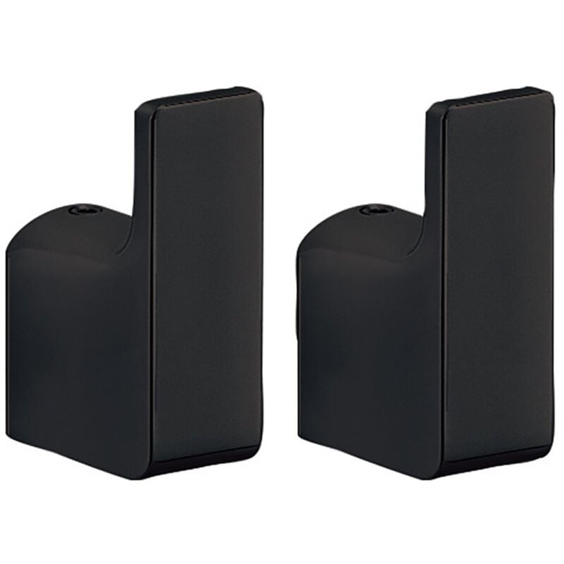 foto del prodotto gedy 2 appendiabiti da muro in ottone e cromall pi27 serie pirenei nero opaco