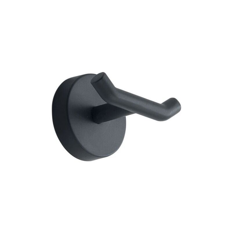 foto del prodotto gedy appendino doppio da parete in acciaio inox nero opaco modello eros dim. cm lxpxh 7x4,6x5 nero opaco