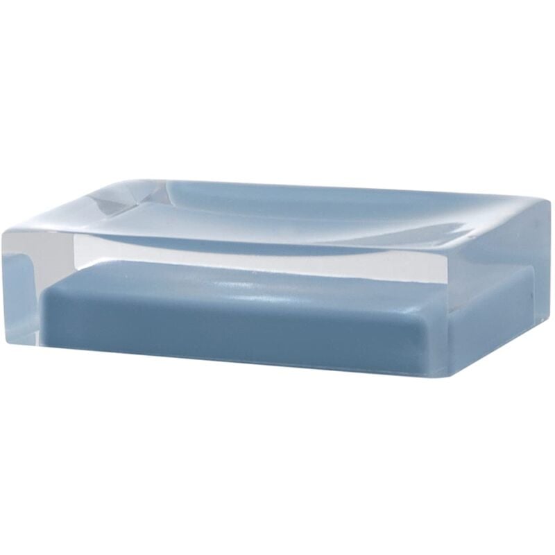 foto del prodotto gedy auckland porta saponetta, misure e peso 3x11x7 cm 0,15 kg, porta sapone solido in resina trasparente di alta qualit , finitura celeste,