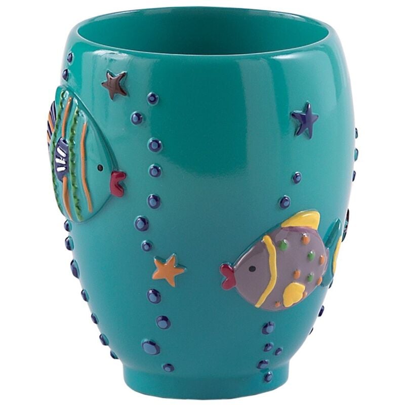 foto del prodotto gedy dori - portaspazzolini, in resina, colore turchese, 8,5 x 8,5 x 10,5 cm