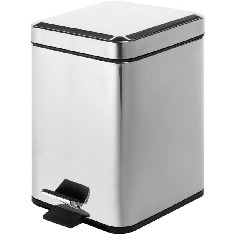 foto del prodotto gedy gettacarte quadrata 5 lt argenta cromato