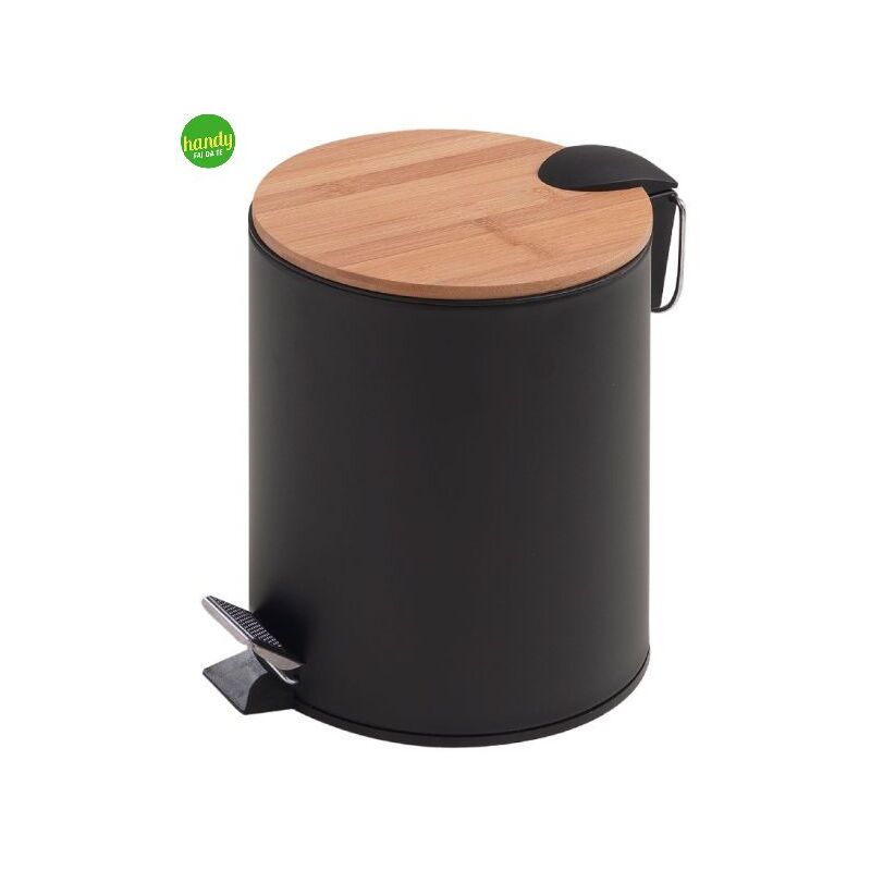 foto del prodotto gedy pattumiera 5lt nero bamboo