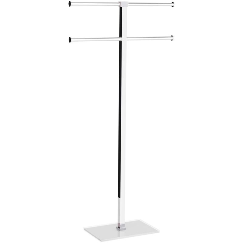 foto del prodotto gedy piantana portasciugamani acciaio inox e resine termoplastiche serie rainbow ra31 bianco trasparente