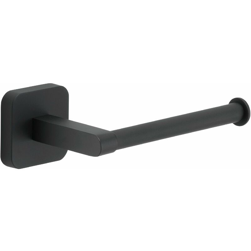 foto del prodotto gedy porta carta igienica tonga, porta rotolo in acciaio inox e cromall, fissabile con viti incluse o biadesivo, nero matt, 14,3x6,9x4,7cm
